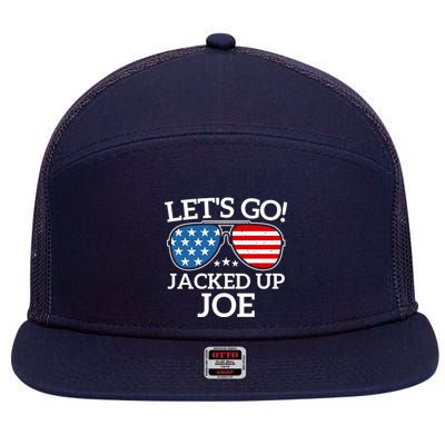 LetS Go Jacked Up Joe 7 Panel Mesh Trucker Snapback Hat