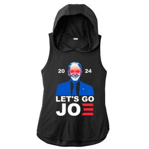 Let's Go Joe 2024 Biden Harris Re Election Ladies PosiCharge Tri-Blend Wicking Draft Hoodie Tank