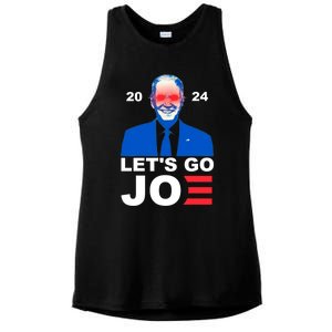 Let's Go Joe 2024 Biden Harris Re Election Ladies PosiCharge Tri-Blend Wicking Tank