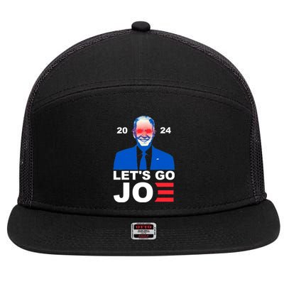 Let's Go Joe 2024 Biden Harris Re Election 7 Panel Mesh Trucker Snapback Hat