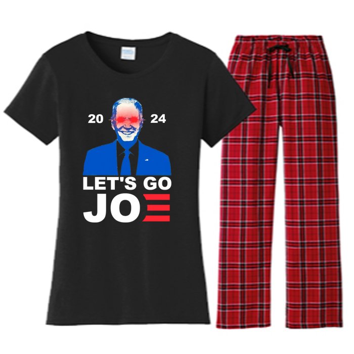 Let's Go Joe 2024 Biden Harris Re Election Women's Flannel Pajama Set