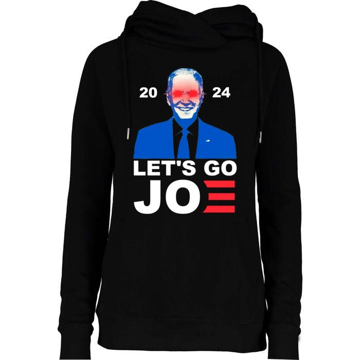 Let's Go Joe 2024 Biden Harris Re Election Womens Funnel Neck Pullover Hood