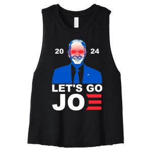 Let's Go Joe 2024 Biden Harris Re Election Women's Racerback Cropped Tank