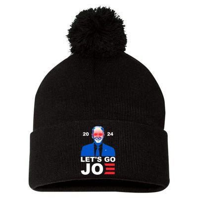 Let's Go Joe 2024 Biden Harris Re Election Pom Pom 12in Knit Beanie