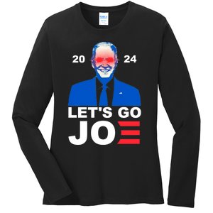 Let's Go Joe 2024 Biden Harris Re Election Ladies Long Sleeve Shirt