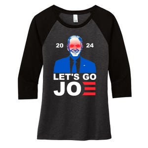 Let's Go Joe 2024 Biden Harris Re Election Women's Tri-Blend 3/4-Sleeve Raglan Shirt