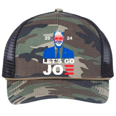 Let's Go Joe 2024 Biden Harris Re Election Retro Rope Trucker Hat Cap