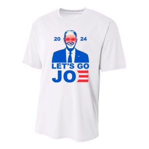 Let's Go Joe 2024 Biden Harris Re Election Youth Performance Sprint T-Shirt