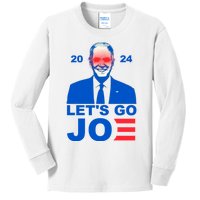 Let's Go Joe 2024 Biden Harris Re Election Kids Long Sleeve Shirt