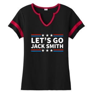 Lets Go Jack Smith For President Fun Summer USA Red Blue Ladies Halftime Notch Neck Tee