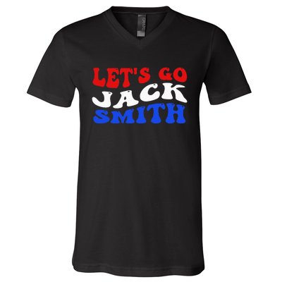 Lets Go Jack Smith For President Fun Summer Groovy USA V-Neck T-Shirt