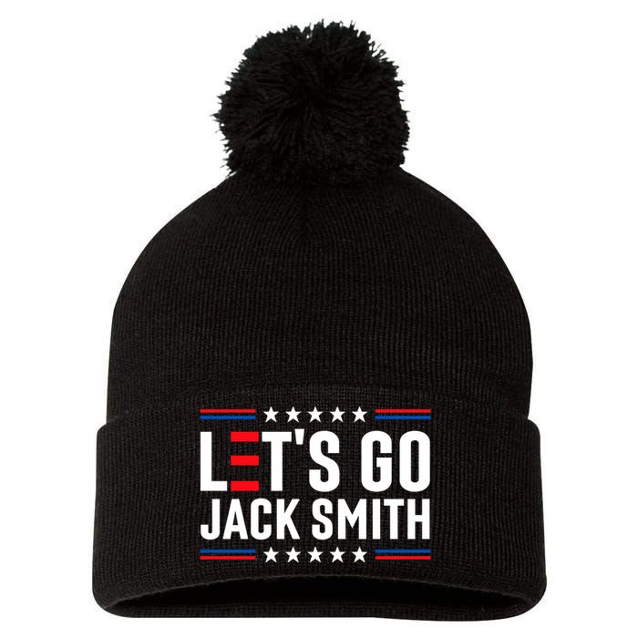 Lets Go Jack Smith Jack Smith Conservative Us Flag Gift Pom Pom 12in Knit Beanie