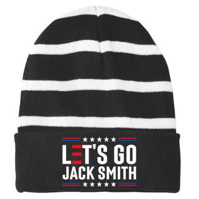 Lets Go Jack Smith Jack Smith Conservative Us Flag Gift Striped Beanie with Solid Band