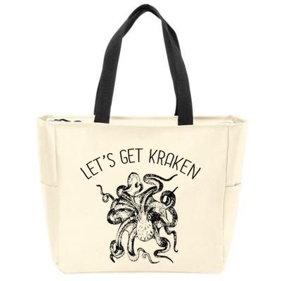 LetS Get Kraken Giant Squid Octopus Funny Pun Zip Tote Bag