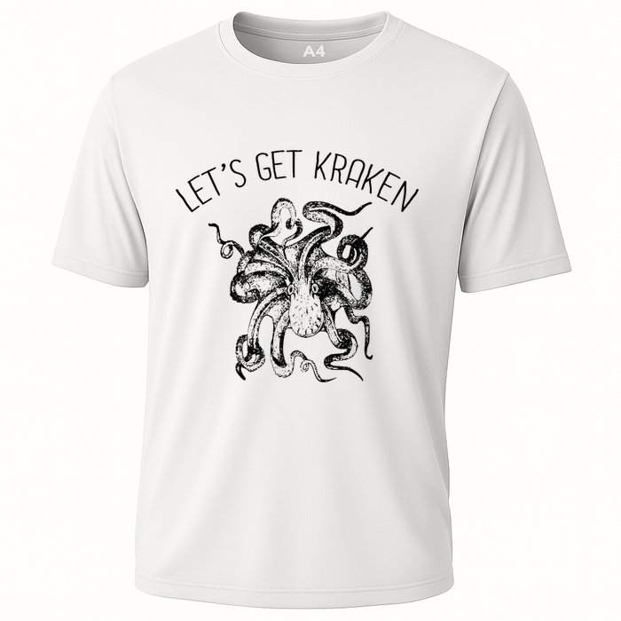 LetS Get Kraken Giant Squid Octopus Funny Pun Cooling Performance Crew T-Shirt