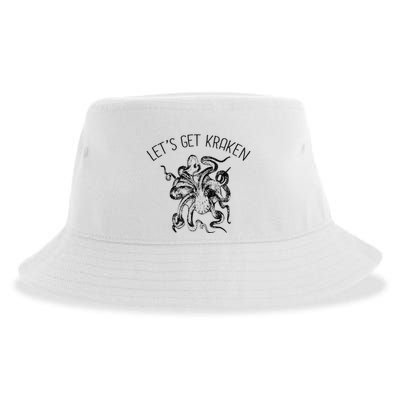 LetS Get Kraken Giant Squid Octopus Funny Pun Sustainable Bucket Hat