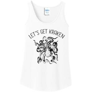 LetS Get Kraken Giant Squid Octopus Funny Pun Ladies Essential Tank