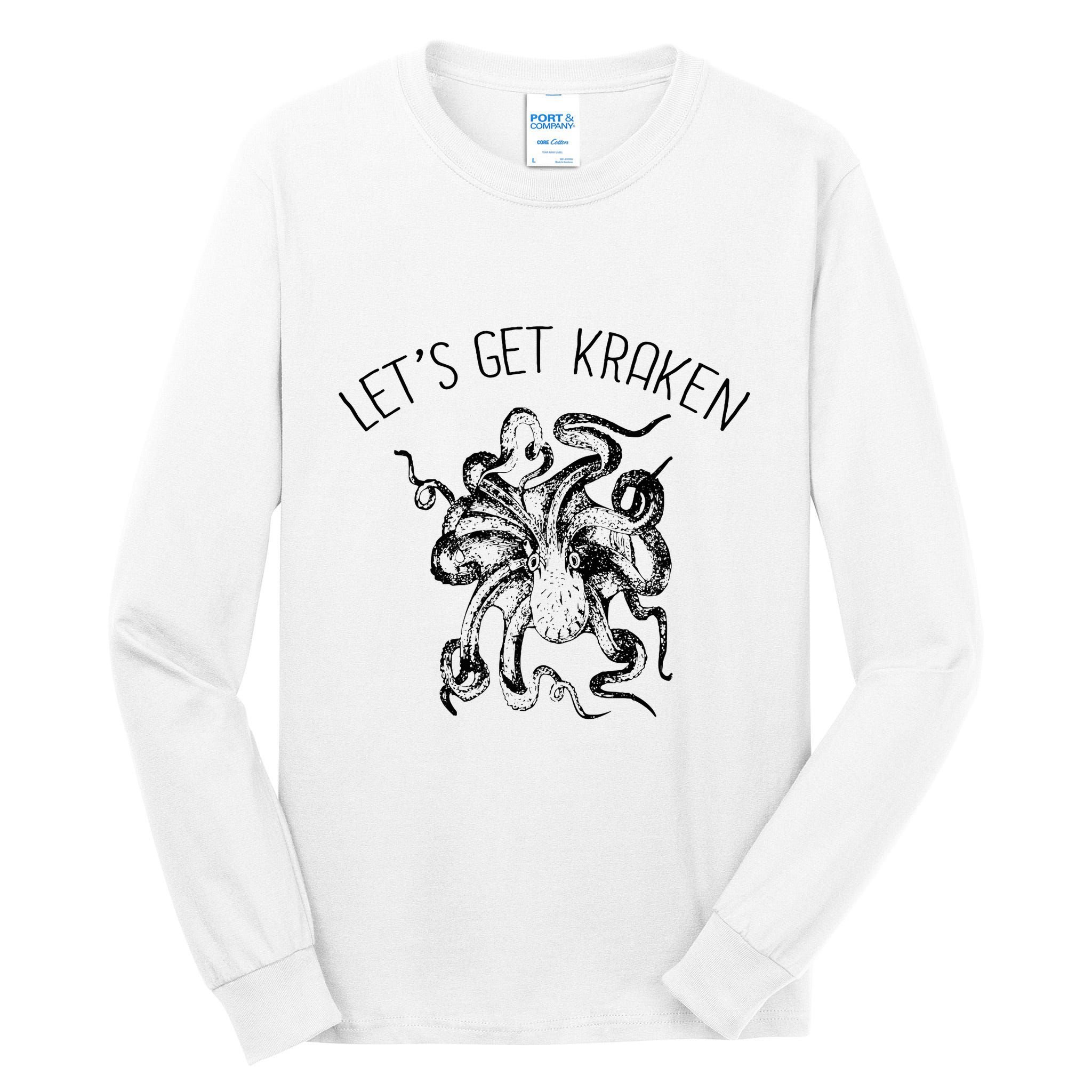 LetS Get Kraken Giant Squid Octopus Funny Pun Tall Long Sleeve T-Shirt