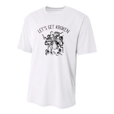 LetS Get Kraken Giant Squid Octopus Funny Pun Youth Performance Sprint T-Shirt