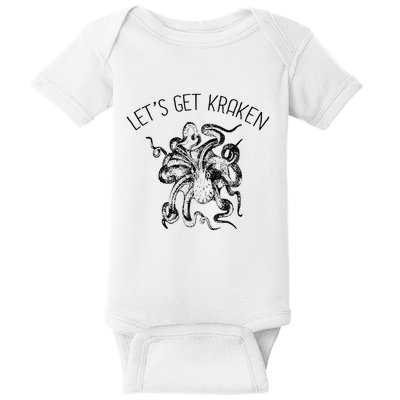 LetS Get Kraken Giant Squid Octopus Funny Pun Baby Bodysuit
