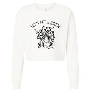 LetS Get Kraken Giant Squid Octopus Funny Pun Cropped Pullover Crew