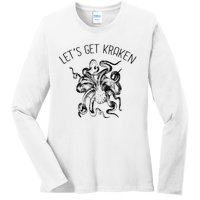 LetS Get Kraken Giant Squid Octopus Funny Pun Ladies Long Sleeve Shirt