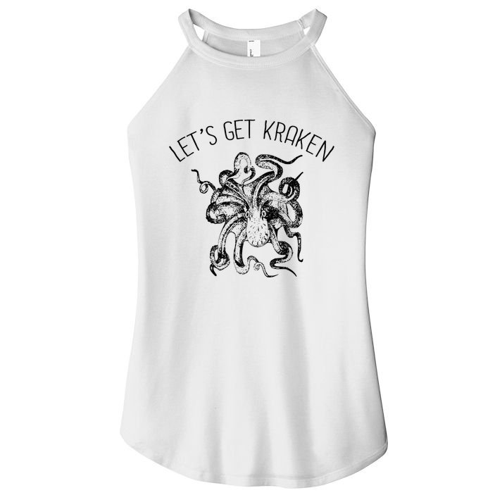 LetS Get Kraken Giant Squid Octopus Funny Pun Women's Perfect Tri Rocker Tank
