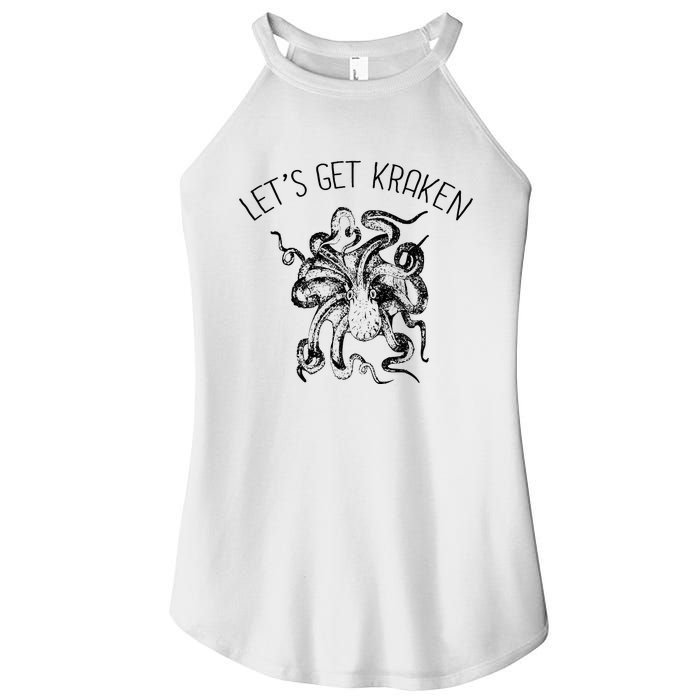 LetS Get Kraken Giant Squid Octopus Funny Pun Women's Perfect Tri Rocker Tank