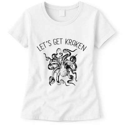 LetS Get Kraken Giant Squid Octopus Funny Pun Womens T-Shirt