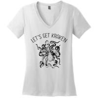 LetS Get Kraken Giant Squid Octopus Funny Pun Women's V-Neck T-Shirt