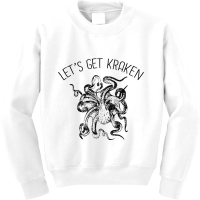 LetS Get Kraken Giant Squid Octopus Funny Pun Kids Sweatshirt