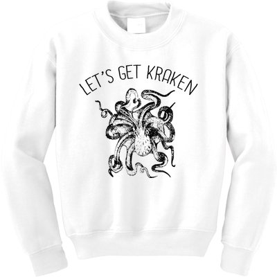 LetS Get Kraken Giant Squid Octopus Funny Pun Kids Sweatshirt