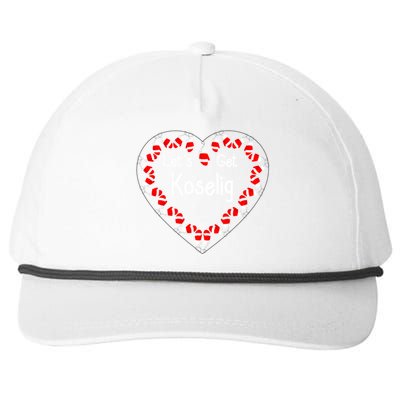 LetS Get Koselig Cosy Mitten Heart Koselig Meaningful Gift Snapback Five-Panel Rope Hat