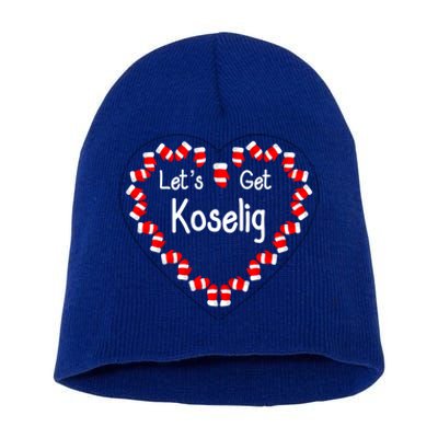 LetS Get Koselig Cosy Mitten Heart Koselig Meaningful Gift Short Acrylic Beanie