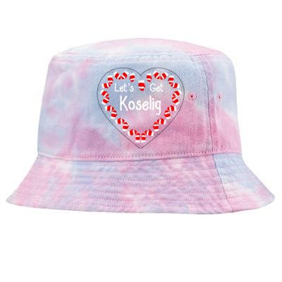 LetS Get Koselig Cosy Mitten Heart Koselig Meaningful Gift Tie-Dyed Bucket Hat