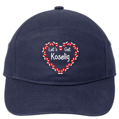 LetS Get Koselig Cosy Mitten Heart Koselig Meaningful Gift 7-Panel Snapback Hat