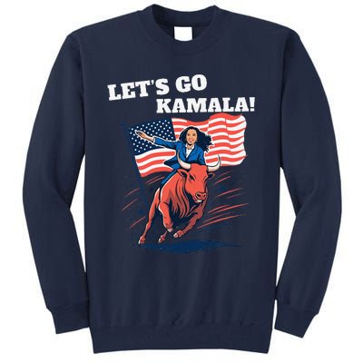 LetS Go Kamala Blue Text Election 2024 Tall Sweatshirt