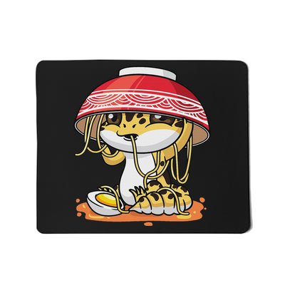 Leopard Gecko Kawaii Lizard Japanese Reptile Ramen Mousepad