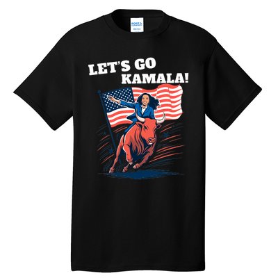 LetS Go Kamala Blue Text Election 2024 Tall T-Shirt