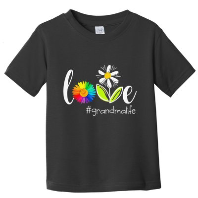 Love Grandma Life Wildlife Flower Toddler T-Shirt