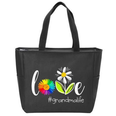 Love Grandma Life Wildlife Flower Zip Tote Bag