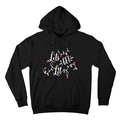 Let's Get Lit Funny Christmas Lights Xmas Maching Pijama TShirt Hoodie