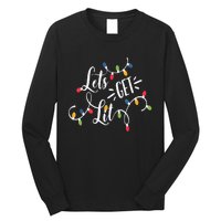 Let's Get Lit Funny Christmas Lights Xmas Maching Pijama TShirt Long Sleeve Shirt