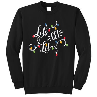 Let's Get Lit Funny Christmas Lights Xmas Maching Pijama TShirt Sweatshirt