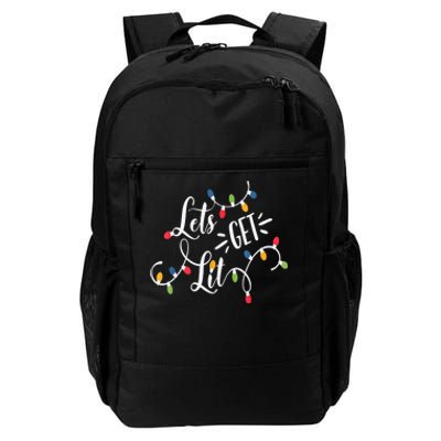 Let's Get Lit Funny Christmas Lights Xmas Maching Pijama TShirt Daily Commute Backpack