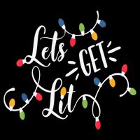 Let's Get Lit Funny Christmas Lights Xmas Maching Pijama TShirt Flat Bill Trucker Hat