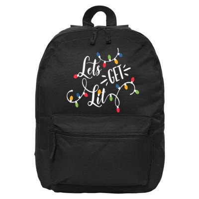 Let's Get Lit Funny Christmas Lights Xmas Maching Pijama TShirt 16 in Basic Backpack