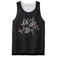 Let's Get Lit Funny Christmas Lights Xmas Maching Pijama TShirt Mesh Reversible Basketball Jersey Tank