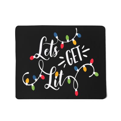 Let's Get Lit Funny Christmas Lights Xmas Maching Pijama TShirt Mousepad