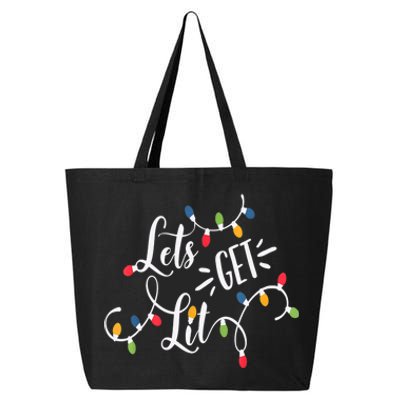 Let's Get Lit Funny Christmas Lights Xmas Maching Pijama TShirt 25L Jumbo Tote